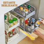 Organizador cocina plástico extraible: 2 niveles angosto