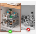 Organizador cocina plástico extraible: 2 niveles angosto