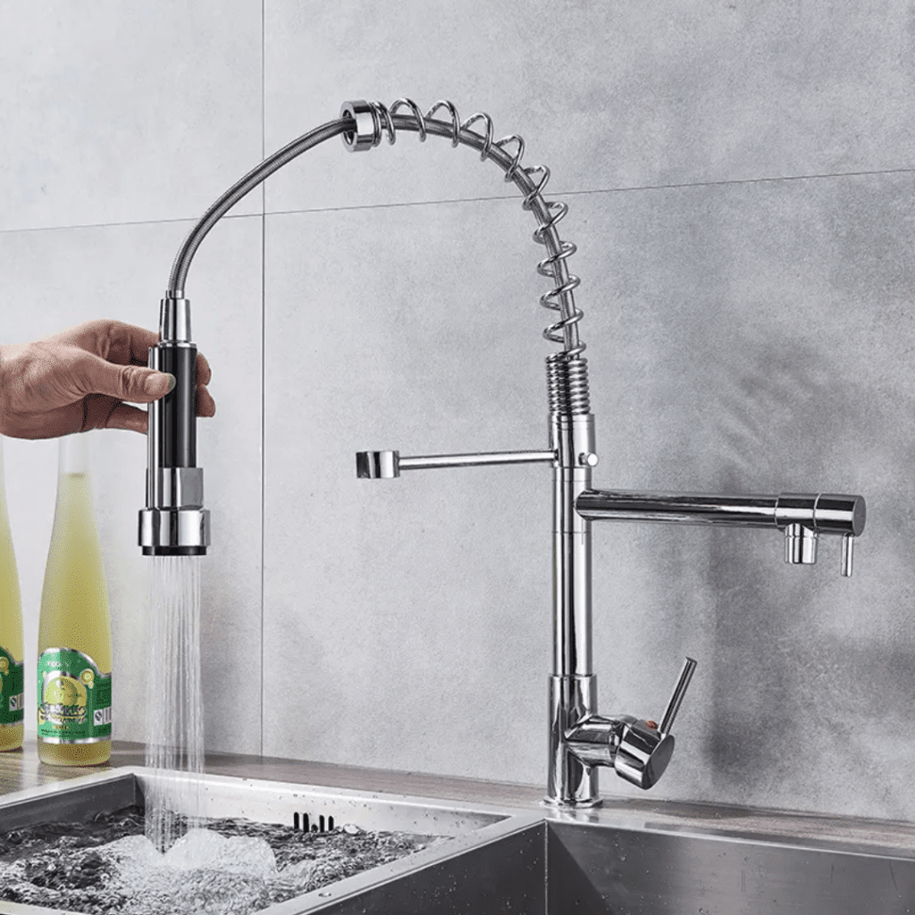 Canilla Griferia Cocina Gourmet Extensible Doble