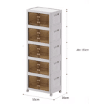 Mueble Organizador Contenedor Plegable plástico con puertas: 5 niveles