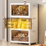 Mueble Organizador Contenedor Plegable plástico con puertas: 5 niveles