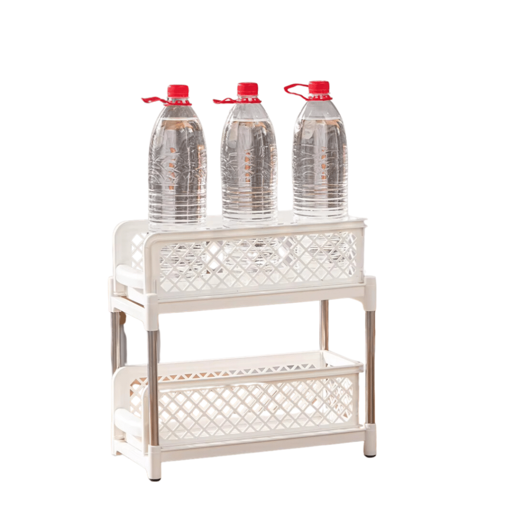 Organizador cocina plástico extraible: 2 niveles angosto