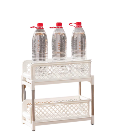 Organizador cocina plástico extraible: 2 niveles angosto