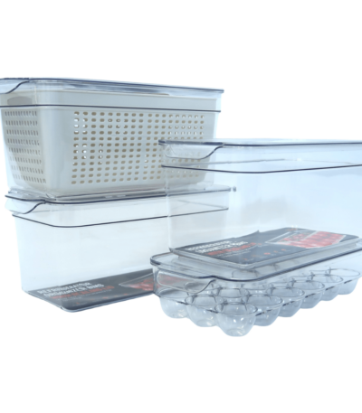 Recipiente Organizador Heladera Con Tapa Multiuso X4