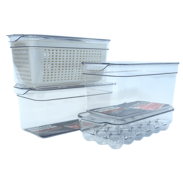 Recipiente Organizador Heladera Con Tapa Multiuso X4