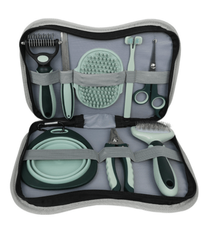 Set Belleza Alicate Tijera Cepillo Corta Uñas Perro Gato