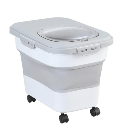 Tacho Contenedor Hermetico Alimento Plegable Ruedas Grande