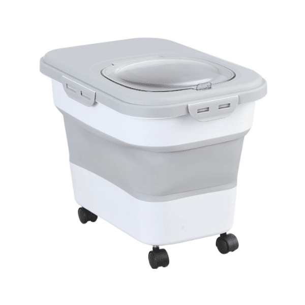 Tacho Contenedor Hermetico Alimento Plegable Ruedas Grande