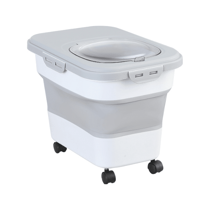 Tacho Contenedor Hermetico Alimento Plegable Ruedas Grande