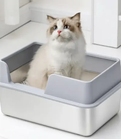 Litera Caja De Arena Cajita Gatos Acero Inox
