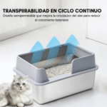 Litera Caja De Arena Cajita Gatos Acero Inox