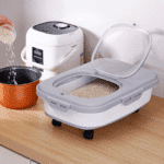 Tacho Contenedor Hermetico Alimento Plegable Ruedas Grande