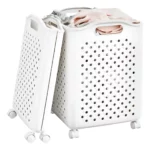 Cesto Canasto Ropa Sucia Plástico Plegable Con Ruedas