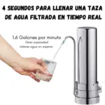 Filtro Purificador Agua Acero inox Carbon y Sedimientos Sobremesada - Image 4