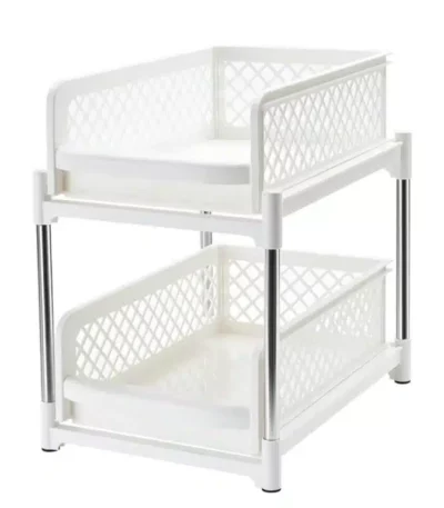 Craftysolution - Organizador cocina plástico extraible: 2 niveles angosto