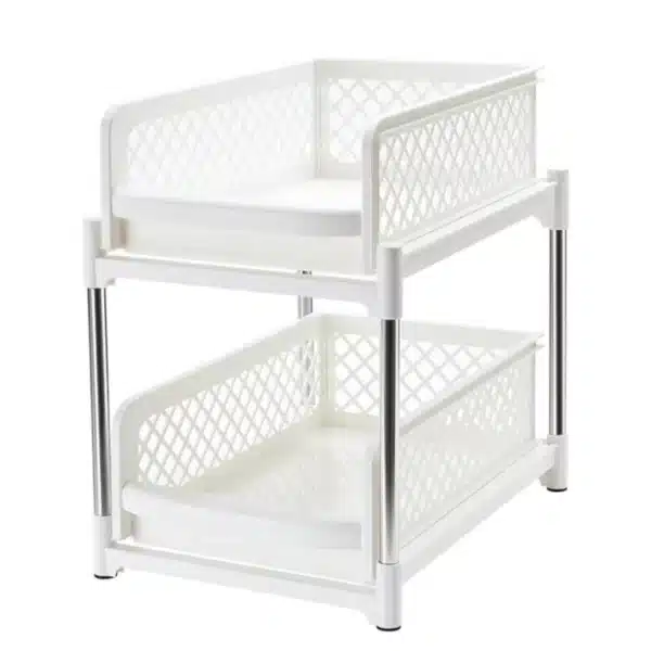 Craftysolution - Organizador cocina plástico extraible: 2 niveles angosto