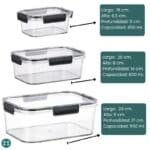 Kit de 3 tapers acrílico contenedores herméticos - Image 4