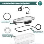 Kit de 3 tapers acrílico contenedores herméticos - Image 2