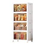 Mueble Organizador Contenedor Plegable plástico con puertas: 4 niveles ancho 65cm - Image 2