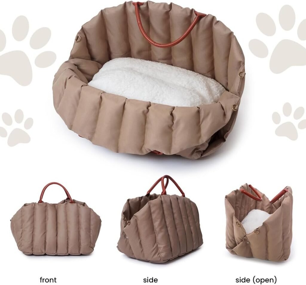 Bolso Transportador Para Mascota Apto Autos Con Correa 6