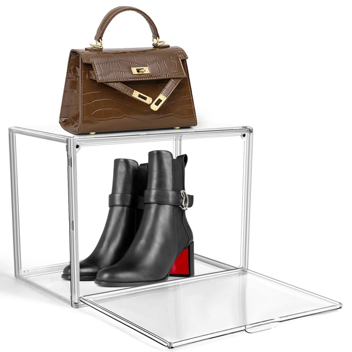 Organizador Caja Botas Carteras Zapatos Acrílico Apilable Tapa Magnetica - Image 1