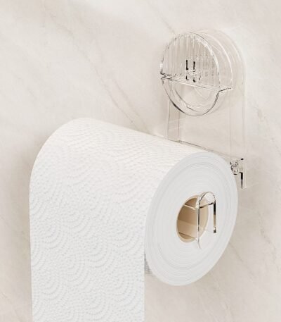 Porta Rollo Soporte Papel Higiénico Con Adhesivo Sin Perfor