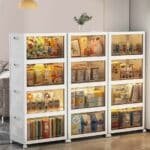 Mueble Organizador Contenedor Plegable plástico con puertas: 4 niveles ancho 65cm - Image 4