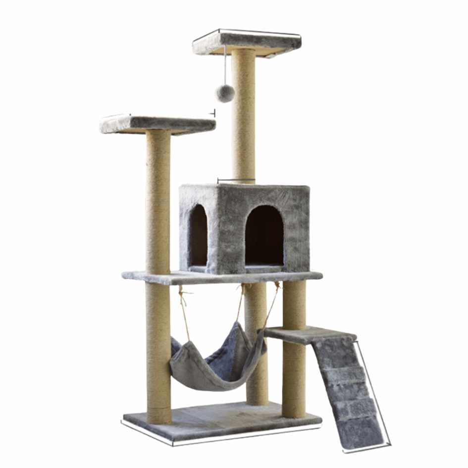 Rascador Gimnasio Torre Casita Para Gatos 140x60