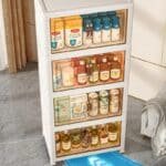 Mueble Organizador Contenedor Plegable plástico con puertas: 4 niveles ancho 65cm