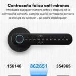 Cerradura Smart Inteligente Wifi Huella Código Negro