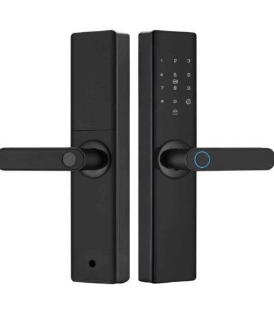 Cerradura smart huella digital grande Z17-TY Especificaciones • Color: Negro • Medidas: 26 x 6,5 cm • Material : Aleación de zinc + acrilico • Desbloqueo: Huella digital, contraseña, capacidad de tarjeta 100 unidades. • Grosor de la puerta recomendado 4-7 cm. • Batería: 4,5 V-6. 5V 4 pilas alcalinas (no incluidas) Beneficios • Cerradura inteligente de huellas dactilares, huella digital semiconductora • Contraseña anti-snooping, pantalla táctil • Múltiples funciones de desbloqueo inteligente • Duración de la batería de larga duración, estabilización y ahorro de energía • Compatible con múltiples huellas dactilares, sistema de alarma múltiple Caracteristicas • Resistente al agua y al polvo: Diseñada para resistir las condiciones más adversas, asegurando un rendimiento óptimo en cualquier entorno. • Conexión WiFi: Permite una configuración y control remotos, brindándote flexibilidad y conveniencia en el manejo de tu seguridad. • Fácil instalación: Se ajusta fácilmente con solo 2 tornillos pasantes, adaptándose al ancho estándar de una cerradura tradicional. • 5 formas de apertura: Huella dactilar, código numérico, tarjeta codificada, aplicación TUYA, llave física y apertura remota vía WiFi. • Registro de acceso: La aplicación registra quién y cuándo se ha abierto la puerta, brindándote un control total sobre la seguridad. • Modo asistencia: Ideal para el control de personal, permitiendo la gestión eficiente de empleados y accesos autorizados.
