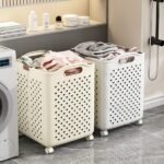 Cesto Canasto Ropa Sucia Plástico Plegable Con Ruedas - Image 5