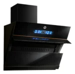 Campana extractora inteligente negra S9006 con panel de vidrio templado