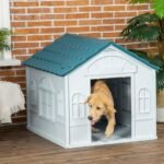 Casa Cucha Perro Grande Exterior con Techo a Dos Aguas Plegable No19 Azul marino - Image 7