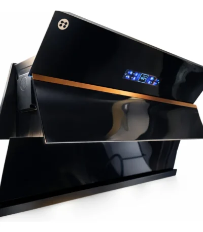 Campana extractora inteligente negra S9005 con panel de vidrio templado