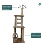 Rascador torre gatos con sisal y plataformas acolchadas T11 - Image 2