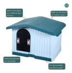 Casa Cucha Perro Mascota Exterior Plastica Verde Musgo N21 - Image 2
