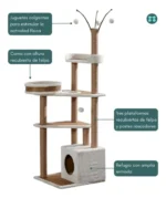 Rascador Gimnasio Torre Casita Para Gatos Anti-estrés T20 - Image 3