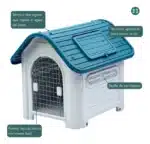 Casa Cucha Perro Mascota Exterior Plástica Azul N20 - Image 3