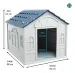 Casita Perro Grande Exterior con Techo a Dos Aguas Plegable No19 Azul marino - Image 4