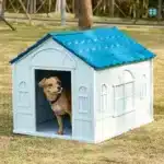 Casita Perro Grande Exterior con Techo a Dos Aguas Plegable No19 Azul marino - Image 5