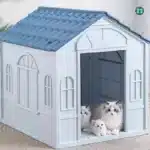 Casita Perro Grande Exterior con Techo a Dos Aguas Plegable No19 Azul marino - Image 6