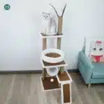 Rascador torre gatos con madera natural y plataformas T2 - Image 2