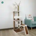 Rascador torre gatos con madera natural y plataformas T2 - Image 3