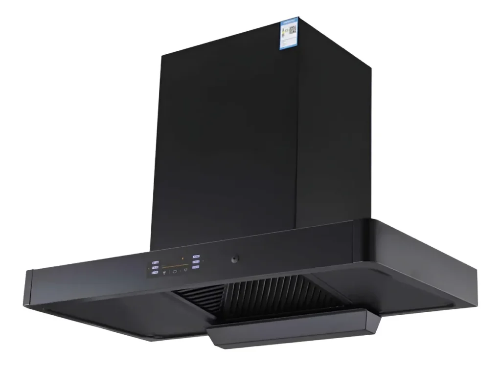 Campana extractora negra inteligente 90 cm – Control táctil, sensor y voz – 180W