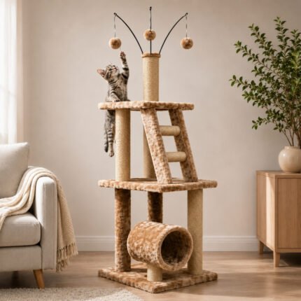 Rascador torre gatos con sisal y plataformas acolchadas T11