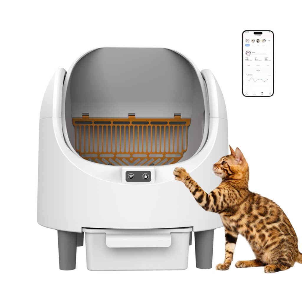 Caja de arena inteligente para gatos CH-ICB018 con monitoreo de salud, sensores de seguridad y diseño moderno