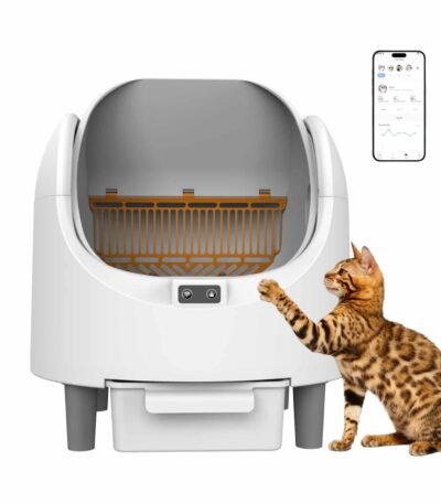 Caja de arena inteligente para gatos CH-ICB018 con monitoreo de salud, sensores de seguridad y diseño moderno