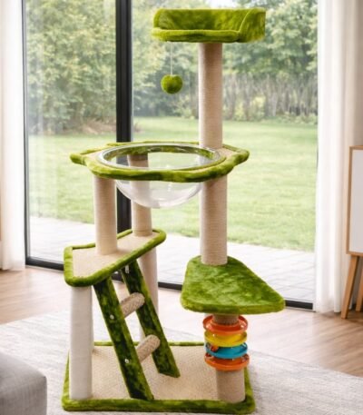 Rascador Gimnasio Torre Casita Para Gatos Anti-estrés T23 – Compacto y resistente