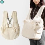 Mochila Transporte Mascotas Cómoda y Suave Crema - Image 2